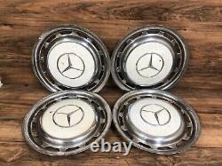 Mercedes Benz 450se 450sel Oem Front And Rear Center Wheel Hub Cap Hubcap Set 2