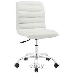 Modway Ripple Ribbed Armless Mid Back Swivel Conference Office Chair In White