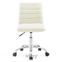 Modway Ripple Ribbed Armless Mid Back Swivel Conference Office Chair In White