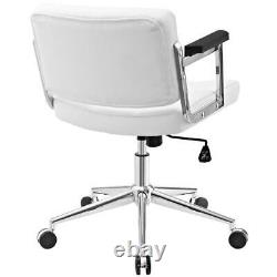 Modway Task Chair 33.5X25X25 Adjustable Height+Swivel+Wheels+Ergonomic White