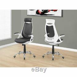Monarch Adjustable High Back Office Chair in White and Gray