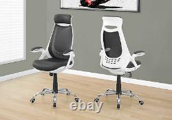 Monarch Specialities Office Chair White / Grey Mesh / Chrome High-Back Exec