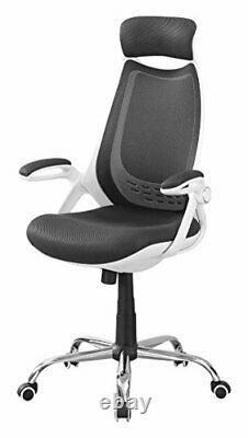 Monarch Specialties Mesh/Chrome High-Back Executive Office Chair White/Grey