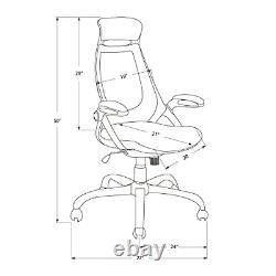 Monarch Specialties Mesh/Chrome High-Back Executive Office Chair, White/Grey