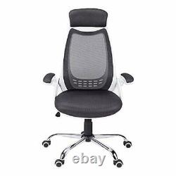 Monarch Specialties Mesh/Chrome High-Back Executive Office Chair White/Grey