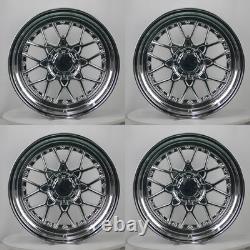 NEW 18 RS2 BBS STYLE WHEELS RIMS 18X9 18X10 +25 (5X100 / 5x114.3) STAGGERED SET