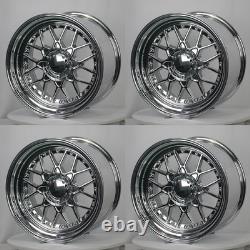 NEW 18 RS2 BBS STYLE WHEELS RIMS 18X9 18X10 +25 (5X100 / 5x114.3) STAGGERED SET