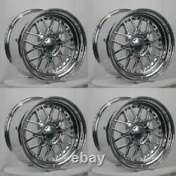 NEW 18 RS2 BBS STYLE WHEELS RIMS 18X9 18X10 +25 (5X100 / 5x114.3) STAGGERED SET