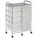 NEW Rolling Storage Organization 15 Shelves Plastic Drawers Wheeled Craft Cart