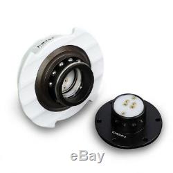 NRG Black Body/White Chrome Ring Gen 2.5 Steering Wheel Quick Release Adapter