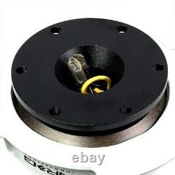 NRG Black Body/White Chrome Ring Gen 2.5 Steering Wheel Quick Release Adapter