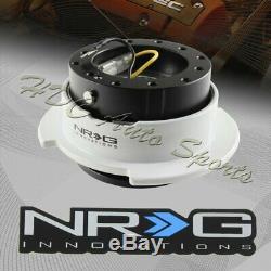 NRG Black/White Ball Lock 6-Hole Steering Wheel Gen 2.5 Quick Release Adapter