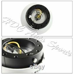 NRG Black/White Ball Lock 6-Hole Steering Wheel Gen 2.5 Quick Release Adapter