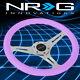 NRG Performance 350mm Glow In Dark Wood Grain Grip Chrome Spoke Steering Wheel