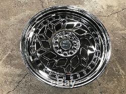 New 17 inch Super Chrome Classic Deep Dish Wheel (set of 4) For Mercedes Honda
