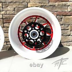 Ninja 240 Fat Tire White & Red Switchback Wheels 12-20 Kawasaki Ninja Zx-14r