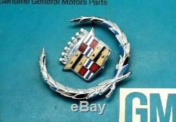 Nos 63 66 Cadillac Eldorado Fleetwood Crest Wreath Emblem Set Oem Gm Trim