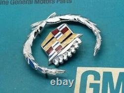 Nos 63 66 Cadillac Eldorado Fleetwood Limo Crest Wreath 1/4 Panel Emblem Set Gm