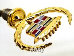 Nos 79 85 Cadillac Eldorado 24k Gold Hood Ornament Emblem Biarritz Trim Molding
