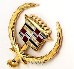 Nos 80 85 Cadillac Seville Gold Hood Ornament Emblem Gm 81 82 83 84 Trim Molding