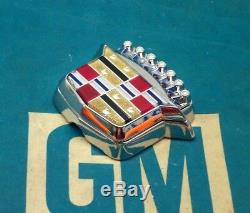 Nos 80 96 Cadillac Trunk Lock Cover Crest Emblem Flip LID Ornament Gm Oem Trim