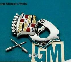 Nos 80 96 Cadillac Trunk Lock Cover Crest Emblem Flip LID Ornament Molding Trim