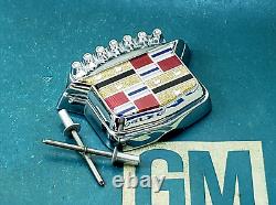 Nos 80 96 Cadillac Trunk Lock Cover Emblem Flip LID Crest Deck Slider Gm Flipper