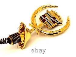 Nos 86 87 Cadillac Eldorado Seville 24k Gold Hood Ornament Emblem Biarritz Trim