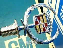 Nos 93 94 95 96 Cadillac Fleewood Hood Ornament Crest Wreat Emblem Gm Molding