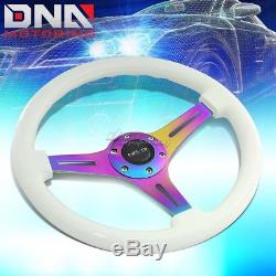 Nrg 350mm Aluminum Classic Steering Wheel Neo Chrome Spokes Glow-in-the-dark