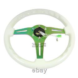Nrg 350mm Classic Racing Steering Wheel Neo Chrome Center Spoke Glow-in-the-dark