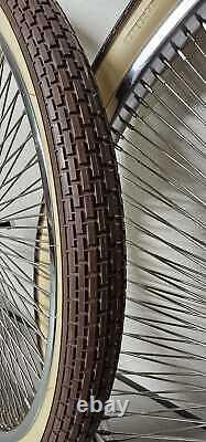 OG LOWRIDER 26 144 SPOKE CHROME DAYTON RIM SET With BROWN/CREAM BRICK TIRES