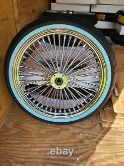 ON SALE 21 x 3.5 fat spoke wheel w ww tire Harley touring FLH/FLT 2000 THRU 2007
