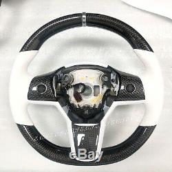 Oem Tesla Model 3 Chrome Bang / White Carbon Fiber Performance Steering Wheel