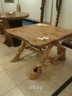 Original oak handmade table and coffee table