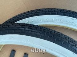 PAIR 20 Vintage Lowrider Bicycle Chrome Wheels Front Back 144 Spoke Tires Tubes