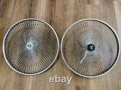 Pair 26 Cruiser Lowrider Bicycle Dayton CHROME Wheel Set 144 Spoke with Tires