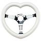 Pearl White 330mm Custom Wood Heart Shape Steering Wheel Concave Fit Nardi, NRG