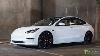Pearl White Tesla Model 3 Customized With A Special Interior Color And 20 Staggered Tst Wheels
