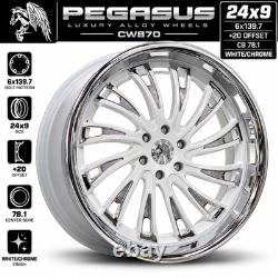 Pegasus CW870 24x9 6x139.7 +20 CB 78.1 White/Chrome