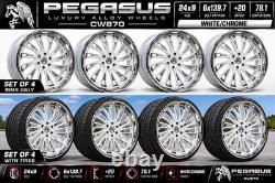 Pegasus CW870 24x9 6x139.7 +20 CB 78.1 White/Chrome