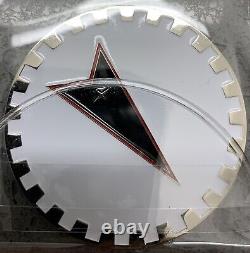 Pontiac Wire Wheel Chips Emblems Metal Size 2.25 Set Of 4 White & Chrome