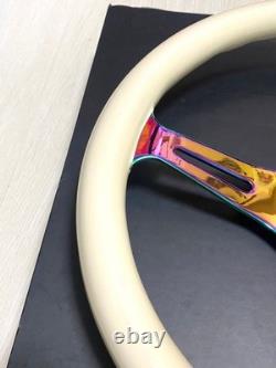 Rare NRG Neo Chrome White Wood Steering Wheel 350 USDM