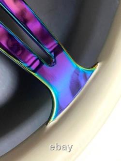 Rare NRG Neo Chrome White Wood Steering Wheel 350 USDM