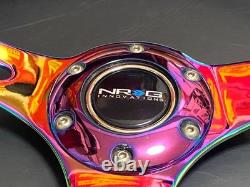 Rare NRG Neo Chrome White Wood Steering Wheel 350 USDM