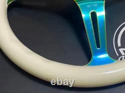 Rare NRG Neo Chrome White Wood Steering Wheel 350 USDM