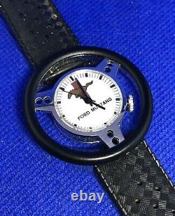 Rare Vintage Ford Mustang Steering Wheel Watch 70s Wind Up Wristwatch