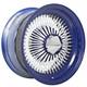 STD 100-Spoke S/L LA Wire Wheels 13x7 Blue White Spokes & Chrome Rims (4pcs) C3