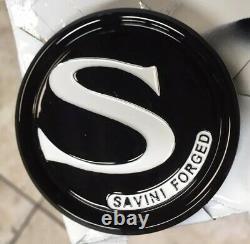 Savini Forged Custom Wheel Center Cap Black /White Made By Aluminum 4 Pcs