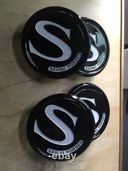 Savini Forged Custom Wheel Center Cap Black /White Made By Aluminum Set Of 4 Pcs